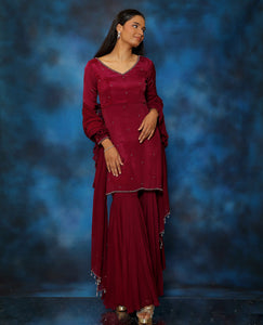 Plum Gharara Set