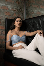 Load image into Gallery viewer, Cloud Blue Bustier with Bay Salt Trousers