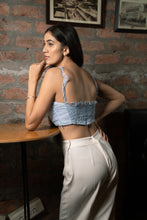 Load image into Gallery viewer, Cloud Blue Bustier with Bay Salt Trousers