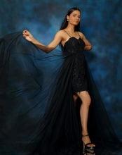 Load image into Gallery viewer, Raven Black Dress with Veil