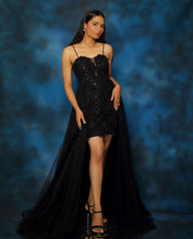 Load image into Gallery viewer, Raven Black Dress with Veil