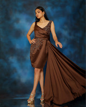 Load image into Gallery viewer, Axinite Embellished Draped Dress