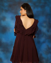 Load image into Gallery viewer, Mahogany Ruffle Dress