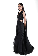 Load image into Gallery viewer, Raven Black Concept Saree Set