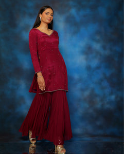 Plum Gharara Set