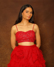 Load image into Gallery viewer, Ruby Red Tulle Layered Skirt Set