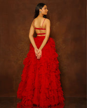 Load image into Gallery viewer, Ruby Red Tulle Layered Skirt Set