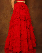 Load image into Gallery viewer, Ruby Red Tulle Layered Skirt Set