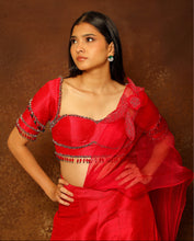 Load image into Gallery viewer, Fuchsia Drape Sharara Set