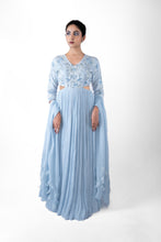 Load image into Gallery viewer, Cloud Blue Pleated Gown with Dupatta