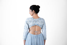 Load image into Gallery viewer, Cloud Blue Pleated Gown with Dupatta