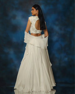 Bay Salt Zinnia Lehenga