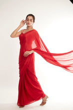 Load image into Gallery viewer, Ruby Red Saree Set