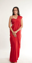 Load image into Gallery viewer, Ruby Red Saree Set