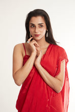 Load image into Gallery viewer, Ruby Red Saree Set