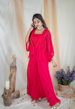 Load image into Gallery viewer, Fuchsia Jumpsuit with Kimono Jacket