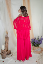 Load image into Gallery viewer, Fuchsia Jumpsuit with Kimono Jacket