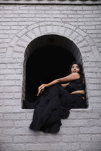 Load image into Gallery viewer, Raven Black Ruffle Lehenga Set