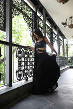 Load image into Gallery viewer, Raven Black Ruffle Lehenga Set