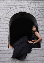 Load image into Gallery viewer, Raven Black Ruffle Lehenga Set