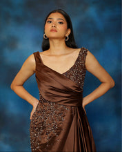 Load image into Gallery viewer, Axinite Embellished Draped Dress