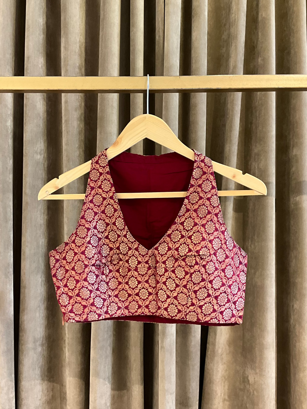 Maroon Banaras Blouse