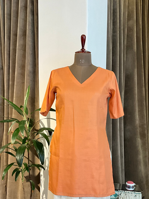 Peach Silk Kurta