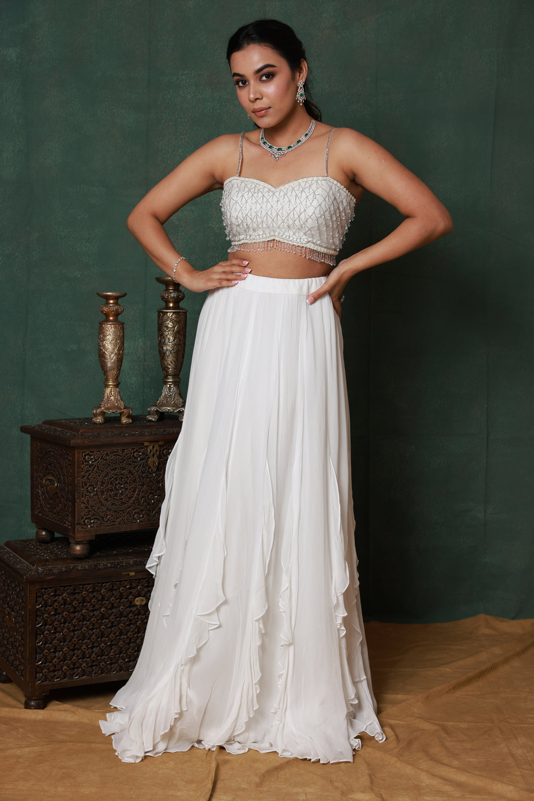 Bay Salt Ruffle Lehenga Set