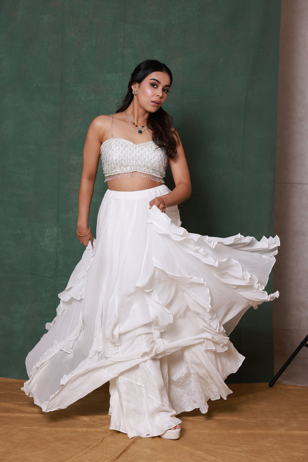 Bay Salt Ruffle Lehenga