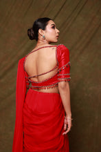 Load image into Gallery viewer, Fuchsia Concept Saree Set