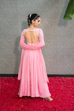 Load image into Gallery viewer, Rose Pink Zinnia Gown with Dupatta