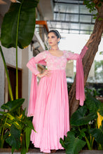 Load image into Gallery viewer, Rose Pink Zinnia Gown with Dupatta