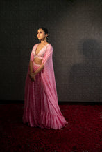 Load image into Gallery viewer, Rose Pink Zinnia Lehenga Cape Set