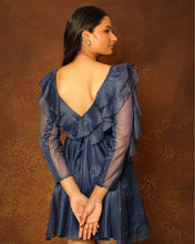 Load image into Gallery viewer, Sapphire Blue Ruffle Dress