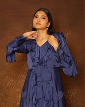 Load image into Gallery viewer, Sapphire Blue Ruffle Co-Ord Set