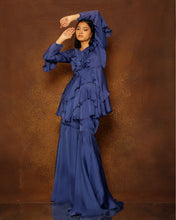 Load image into Gallery viewer, Sapphire Blue Ruffle Co-Ord Set