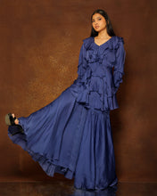 Load image into Gallery viewer, Sapphire Blue Ruffle Co-Ord Set