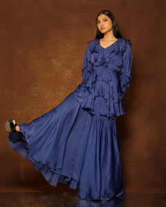 Sapphire Blue Ruffle Co-Ord Set