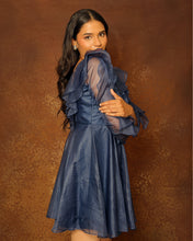 Load image into Gallery viewer, Sapphire Blue Ruffle Dress