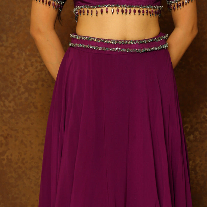 Eggplant Embellished Belt