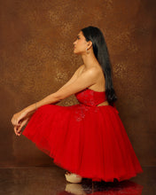 Load image into Gallery viewer, Lil&#39; Ruby Red Flared Dress