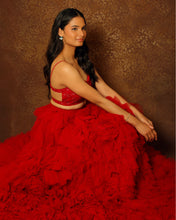 Load image into Gallery viewer, Ruby Red Tulle Layered Skirt Set