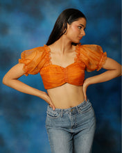 Load image into Gallery viewer, Rust Orange Pleated Bustier