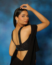 Load image into Gallery viewer, Raven Black Bustier Ruffle Lehenga set