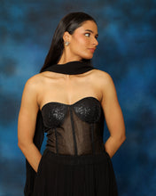 Load image into Gallery viewer, Raven Black Corset