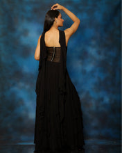 Load image into Gallery viewer, Raven Black Ruffle Dupatta