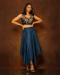 Sapphire Blue Drape Skirt