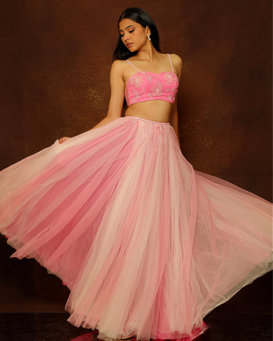 Rose Pink & Bay Salt Layered Skirt