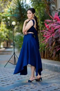 Sapphire Blue Drape Skirt