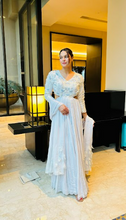 Load image into Gallery viewer, Anu Rao in Cloud Blue Pleated Gown with Dupatta